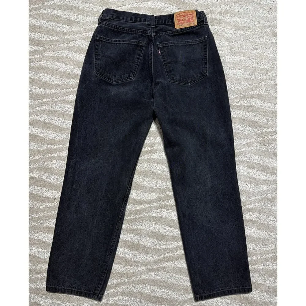 Levi's 550 Jeans Men 32x32 Black Relaxed Fit Denim Cotton Actual 31x30